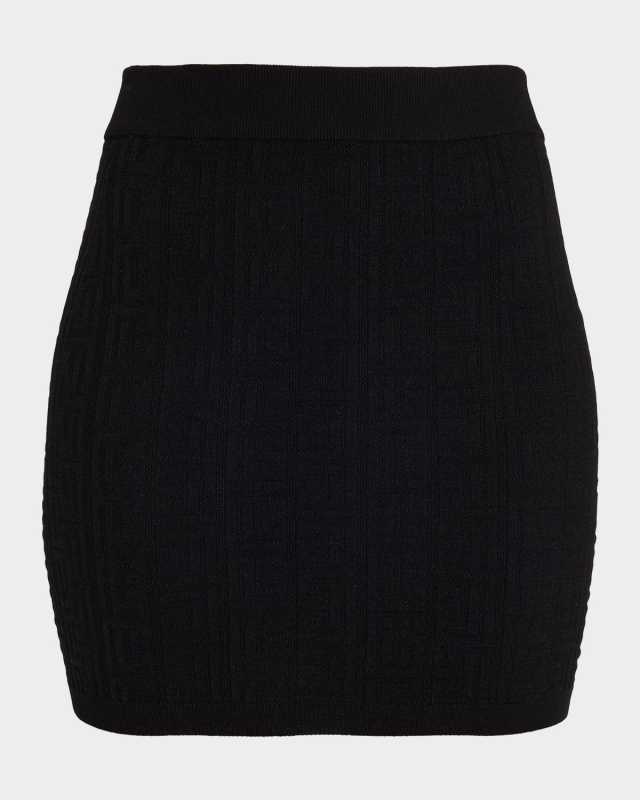 Monogram Knit Mini Pencil Skirt